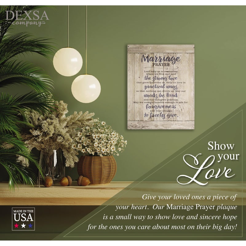 DEXSA Marriage Prayer Wood Plaque - Made in the USA - 11.75"x15" - Classy Frame Wall Hanging Decoration | Lord, Help us to Remember When we First met | Christian Family Religious Home Decor Saying - Image 3